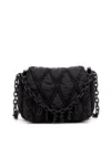 Diesel Charm-d S-small Quilted Nylon Shoulder Bag In Black