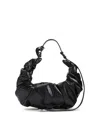 Diesel Grab-d L-large Scrunched Hobo Bag In Shiny Pu In Black
