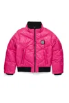 Diesel Logo-patch Padded Bomber Jacket In Pink