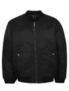 Diesel Classic Black Nylon Bomber Jacket With Zip And Side Pockets In Black