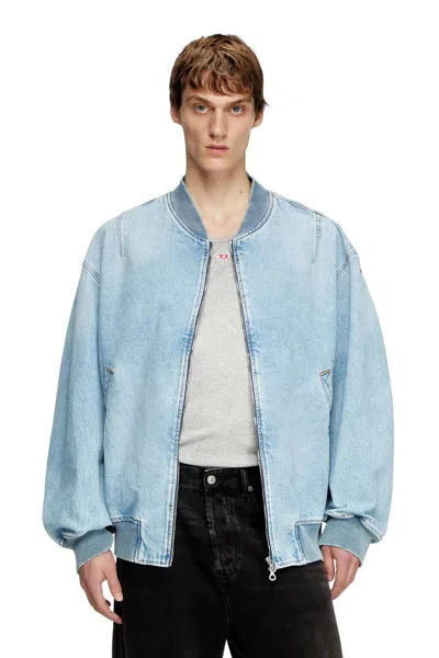 Diesel Bomber Jacket In Denim In Blu