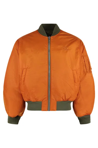 Diesel Bomber Jacket W-type-d1 In Orange