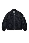 Diesel Bomber Jacket With Logo And Zipped Pockets In Black