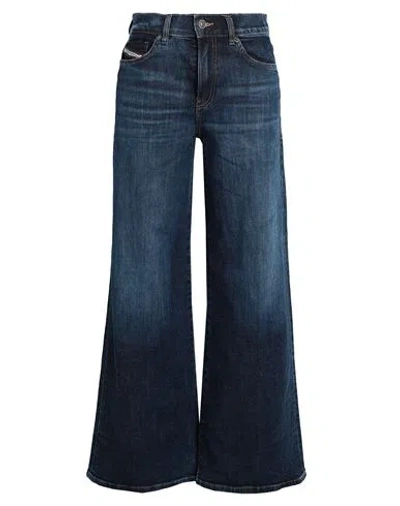 DIESEL DIESEL BOOTCUT AND FLARE JEANS 1978 D-AKEMI 0PFAZ WOMAN JEANS BLUE SIZE 30W-32L COTTON, ELASTANE