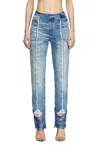 Diesel Bootcut Jeans D-ginna Blue Washed Effect In Blue