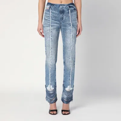 DIESEL DIESEL BOOTCUT JEANS D-GINNA BLUE WASHED EFFECT