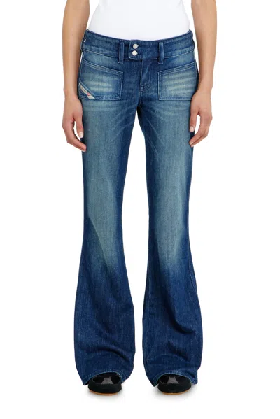 Diesel Bootcut Jeans Low Waist D-hush In Blue