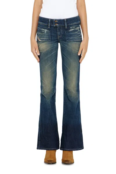 Diesel Bootcut Jeans Low Waist D-hush, , Zip Fly In Blue