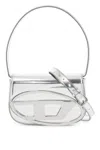 Diesel Women 1dr Mirror Leather Shoulder Bag In Silver