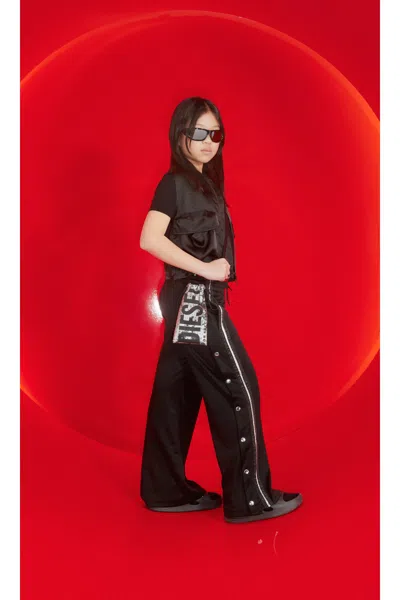 Diesel Kids' Shoulder Bag With Logo In Black