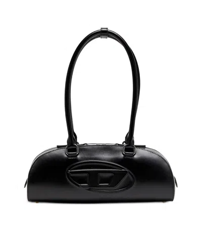 Diesel Borsa Bowling 1dr Dome Black In Pattern