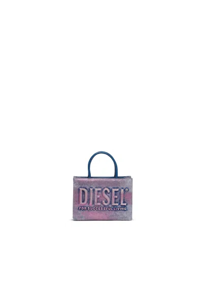 Diesel Kids' Borsa Dsl 3d In Denim Mylar In Pink