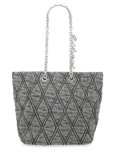 Diesel Borsa Shopper "charm-d" Medium In Blue