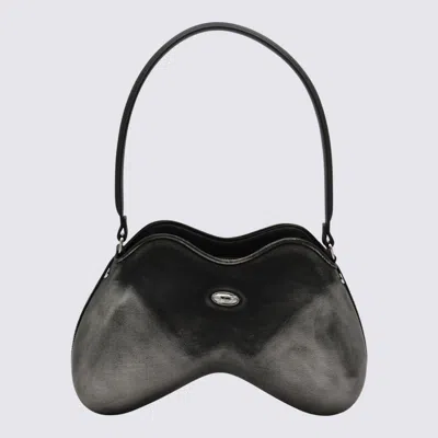 DIESEL DIESEL BLACK DENIM DOUBLE D SHOULDER BAG