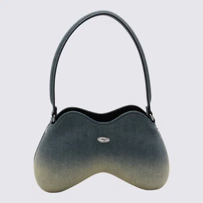 DIESEL DIESEL BLUE DENIM DOUBLE D SHOULDER BAG