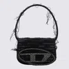 Diesel 1dr Crystal-embellished Frayed Shoulder Bag In Black
