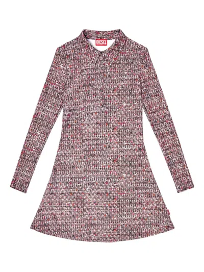 DIESEL BOUCLÉ-PRINT MINI SHIRT DRESS