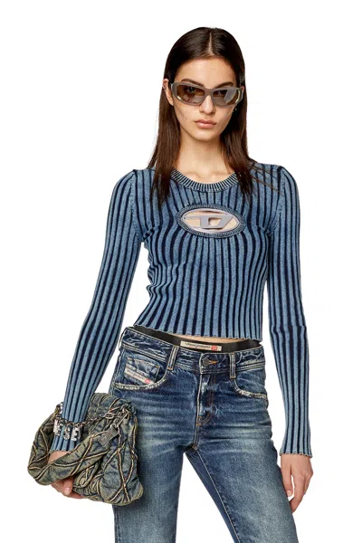 Diesel Bouclé Pullover In Blue