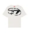 Diesel T-shirt With Distressed Flock Print In White
