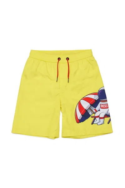 Diesel Kids' Boxer Shorts With Logo In Yellow