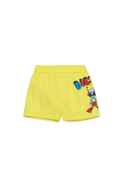 Diesel Kids' Boxer Shorts With Logo In Yellow