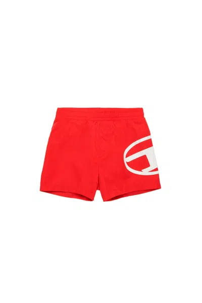 Diesel Costume Boxer Con Logo Oval D In Red