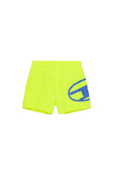 Diesel Boxer Swimsuit Branded With Oval D Logo In Yellow