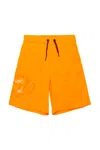 Diesel Logo-print Swim Shorts In Orange