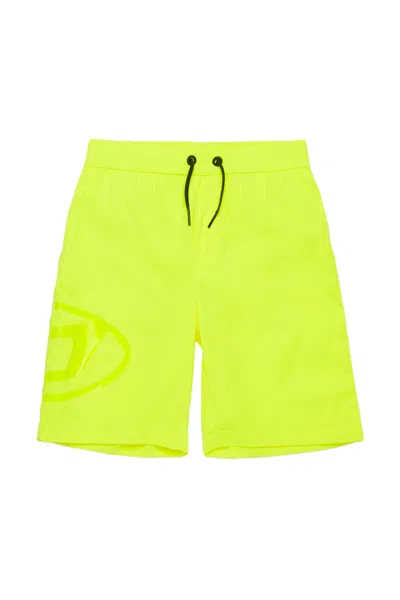 Diesel Kids' Costume Boxer Con Logo Oval D In Yellow
