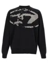 Diesel Relaxed-fit Black Sweatshirt With Graphic Design In Black
