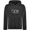 Diesel Cotton Sweatshirt With Frontal Oval-d Logo In Grey