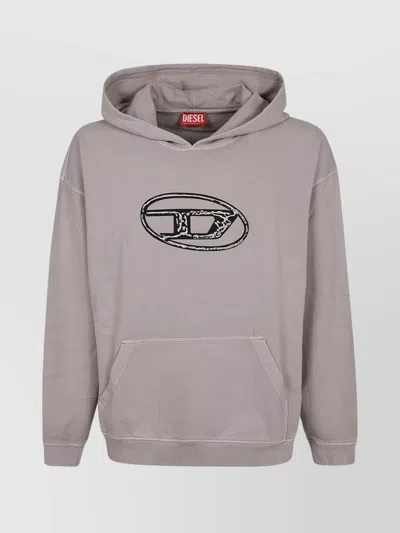 Diesel Gray S-boxt-hood-q7 Hoodie In Grey