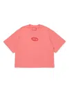 Diesel Tixan Oval-logo T-shirt In Pink