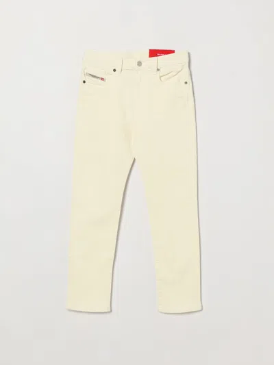 Diesel Kids'  Boy's 2020 D-viker Straight Fit Cotton Denim Jeans In White