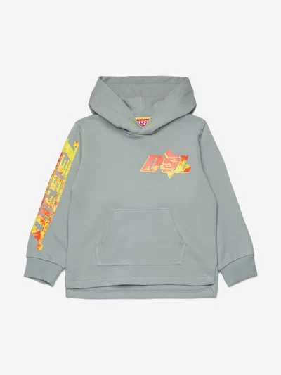 Diesel Kids'  Boys Logo Print Hoodie In Gray