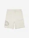 Diesel Pcurvebigoval Logo-print Cotton Shorts In Ivory