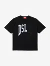 Diesel Boys Logo T-shirt In Black