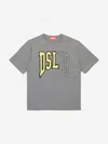 Diesel Boys Logo T-shirt In Grey