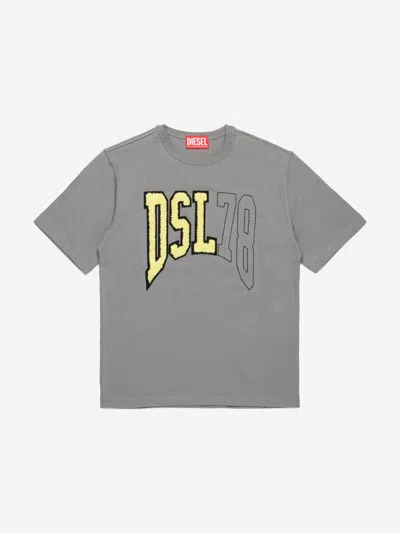 Diesel Babies' Boys Logo T-shirt In Grey