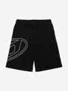 Diesel Oval-d Logo Embroidered Drawstring Shorts In Black