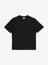 Diesel Boys Oval D Logo T-shirt In Black