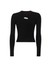 Diesel M-valari Top In Black Ribbed Stretch Jersey In Black