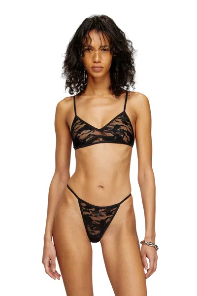 Diesel Bra In Stretch Camo Lace In Black