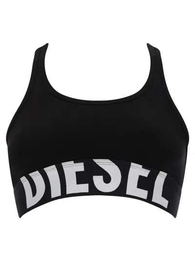 Diesel Bra Ufsb-cotton-race In Black