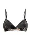 Diesel Adjustable Denim Bra With Contrast Stitching