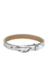 DIESEL BRACCIALE ABBINABILE IN PELLE ARGENTO