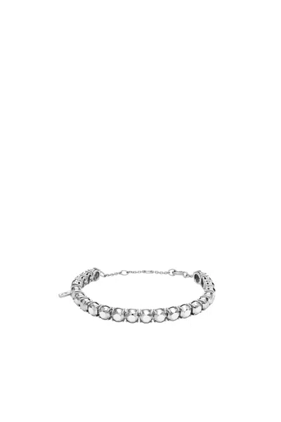 Diesel Bracciale Taglio Diamante In Argento Sterling