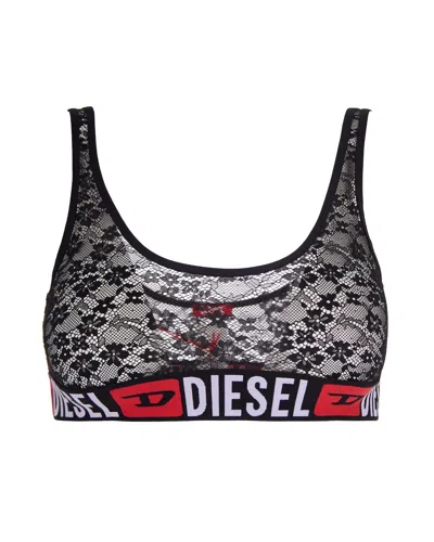 Diesel Bralette Ufsb-oriba In Pizzo In Brown