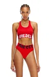 Diesel Bralette With Cut-off Logo In Red