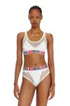 Diesel Bralette With Sheer Devoré Effect In White